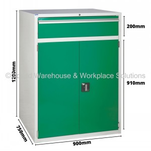 Euroslide Storage Cabinet 1 Drawer & Cupboard 1200mm